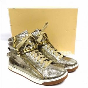 Wms Champagne Michael Kors Glam High Top Sz 10